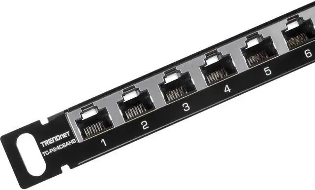 Alt view image 5 of 15 - TRENDnet TC-P24C6AHS 24-Port Cat6A Shielded Half-U Patch Panel