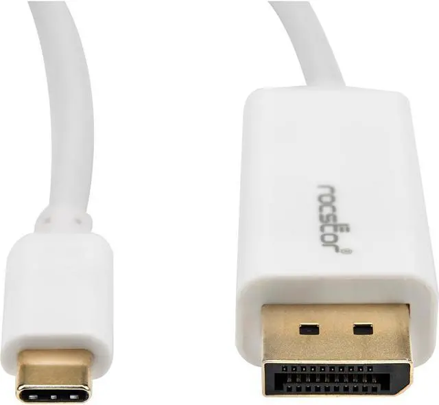 Alt view image 5 of 12 - Rocstor Y10C241-W1 10ft / 3m USB Type C to DisplayPort Cable - USB C to DP Cable - 4K 60Hz - White