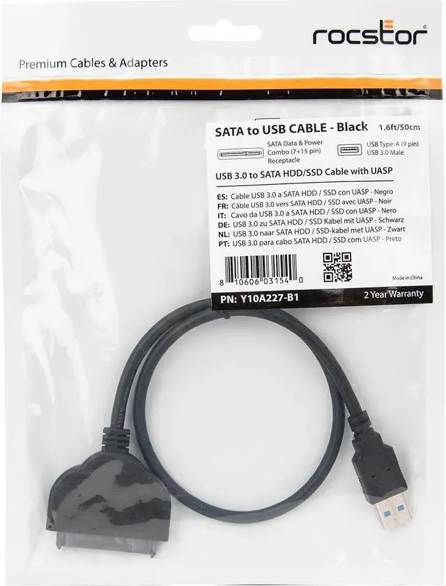 Alt view image 7 of 10 - Rocstor Data Transfer/Power Cable