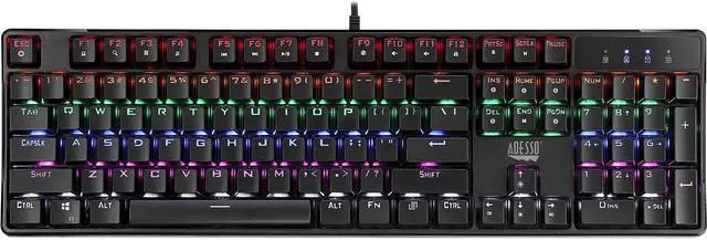 Alt view image 5 of 15 - Adesso Multi-Color Illuminated Mechanical Gaming Keyboard
