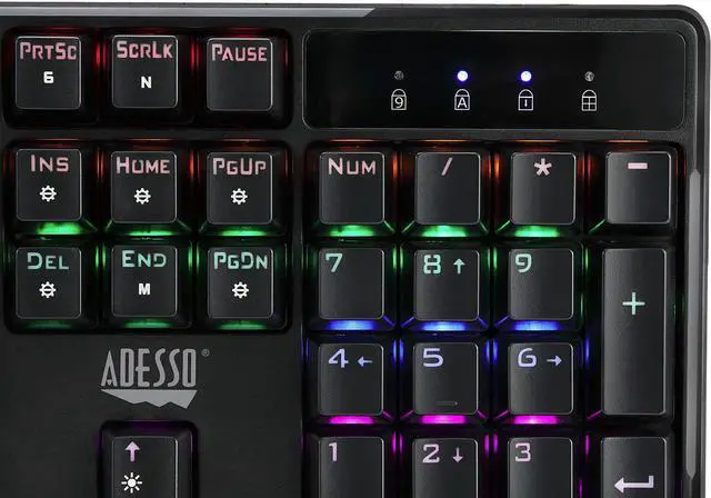 Alt view image 3 of 15 - Adesso Multi-Color Illuminated Mechanical Gaming Keyboard