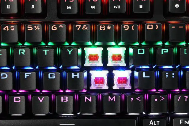 Alt view image 2 of 15 - Adesso Multi-Color Illuminated Mechanical Gaming Keyboard