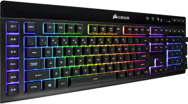 Alt view image 6 of 20 - Corsair K57 RGB Wireless Gaming Keyboard (NA) - Wired/Wireless Connectivity - Bluetooth/RF - 33 ft - 2.40 GHz - USB 3.0 Type A Interface - 110 Key - English (North America) - Windows, PC - Rubber Dome
