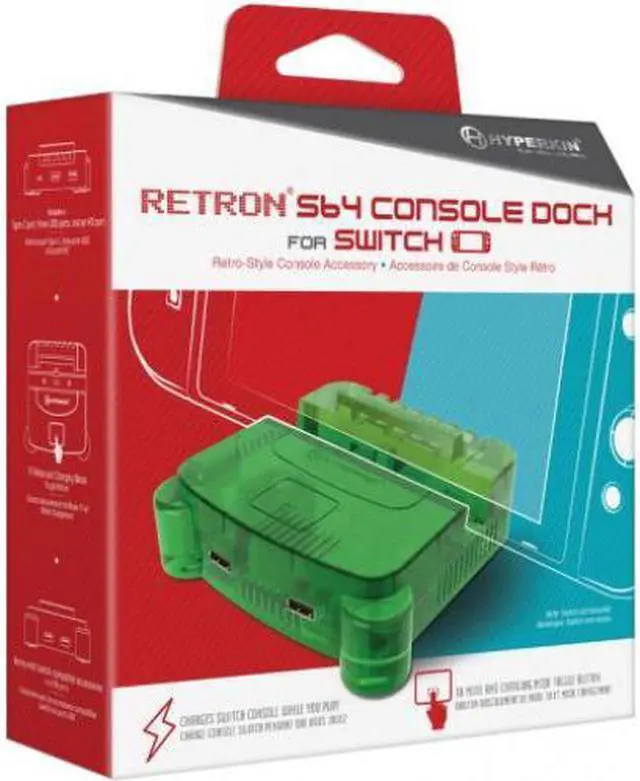 Alt view image 7 of 14 - Hyperkin RetroN S64 Console Dock for Switch (Lime Green) Nintendo Switch