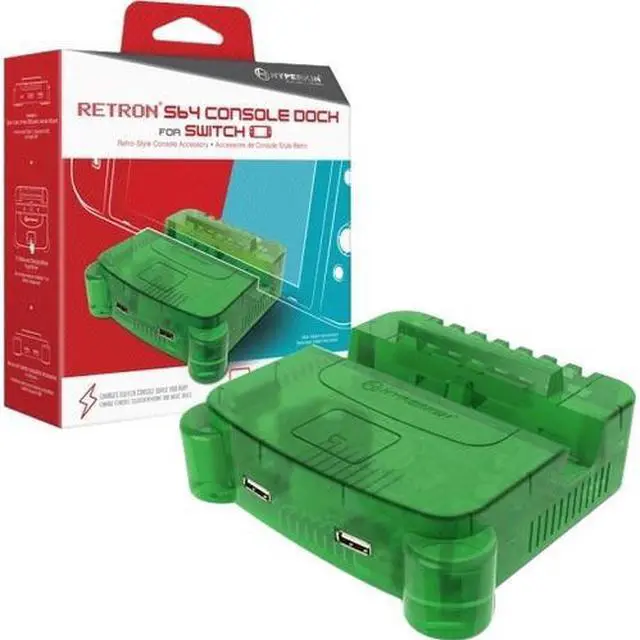 Alt view image 6 of 14 - Hyperkin RetroN S64 Console Dock for Switch (Lime Green) Nintendo Switch