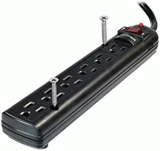 Alt view image 6 of 20 - THIS 6 OUTLET PLASTIC POWER STRIP HAS 750 JOULES, EMI/RFI FILTER AND A 25FT POWE