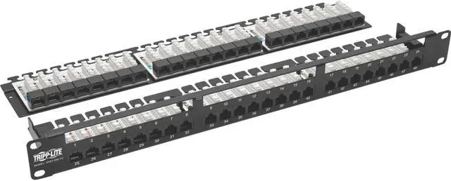 Alt view image 6 of 14 - TRIPP LITE N052-048-1U 48-Port 1U Rack-Mount High-Density UTP 110-Type Patch Panel, RJ45 Ethernet, 568B, Cat5/5e