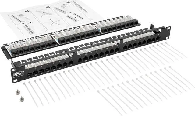 Alt view image 8 of 14 - TRIPP LITE N052-048-1U 48-Port 1U Rack-Mount High-Density UTP 110-Type Patch Panel, RJ45 Ethernet, 568B, Cat5/5e