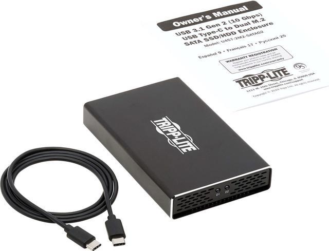 USB 3.1 Gen 2, 2.5-in. SATA SSD/HDD to USB-C Enclosure Adapter