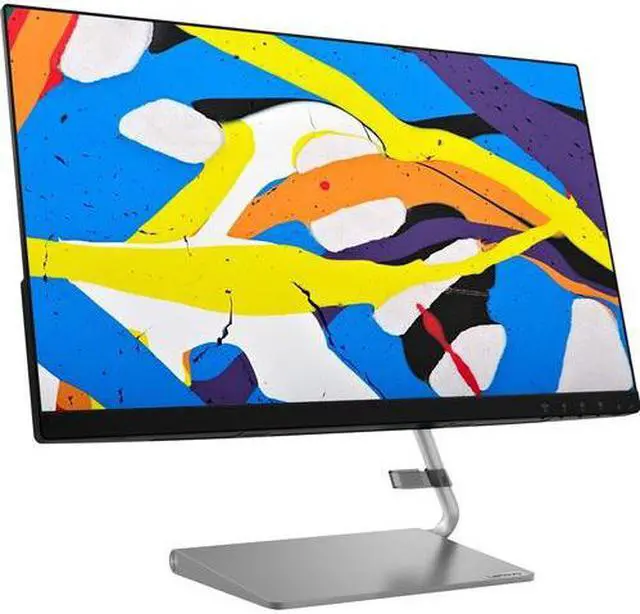 Alt view image 2 of 17 - Lenovo Q24i-10 24" (Actual size 23.8") Full HD 1920 x 1080 HDMI VGA AMD FreeSync Built-in Speakers NearEdgeless Bezel LED Backlit IPS Monitor