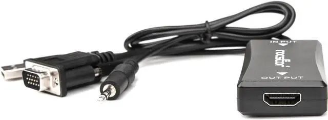 Alt view image 5 of 16 - Rocstor VGA to HDMI Adapter with USB Power & Audio