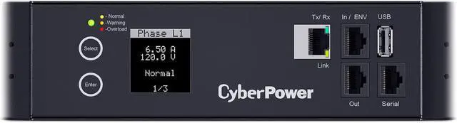 Alt view image 2 of 9 - CYBERPOWER SYSTEMS USA PDU83104 3-PHASE SWITCHED MBO PDU 30A