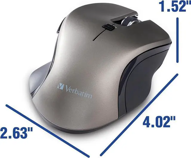Alt view image 5 of 20 - Verbatim USB-C Wireless Blue LED Mouse Graphite 70245