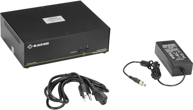 Alt view image 3 of 8 - Black Box KVM Switchbox with CAC - 2 Computer(s) - 1 Local User(s) - 3840 x 2160 - 4 x USB - Desktop - 6 x DisplayPort - TAA Compliant