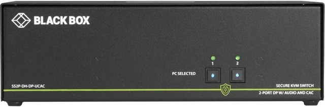 Alt view image 4 of 8 - Black Box KVM Switchbox with CAC - 2 Computer(s) - 1 Local User(s) - 3840 x 2160 - 4 x USB - Desktop - 6 x DisplayPort - TAA Compliant