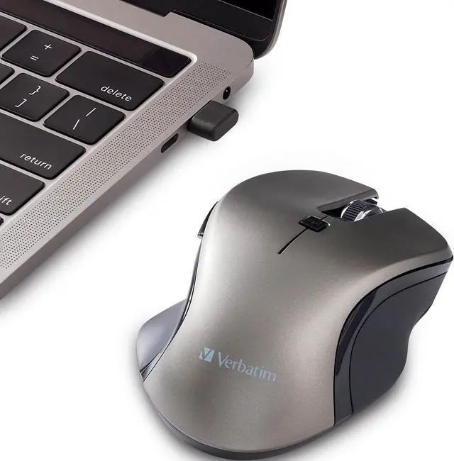 Alt view image 6 of 20 - Verbatim USB-C Wireless Blue LED Mouse Graphite 70245