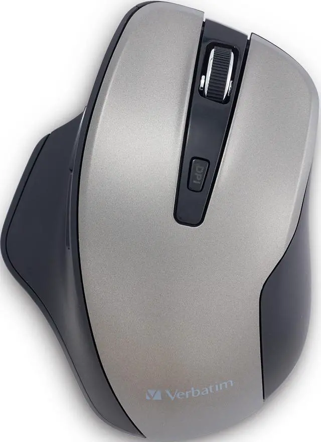 Alt view image 3 of 20 - Verbatim Silent Ergonomic Wireless Blue Led Mouse - Graphite