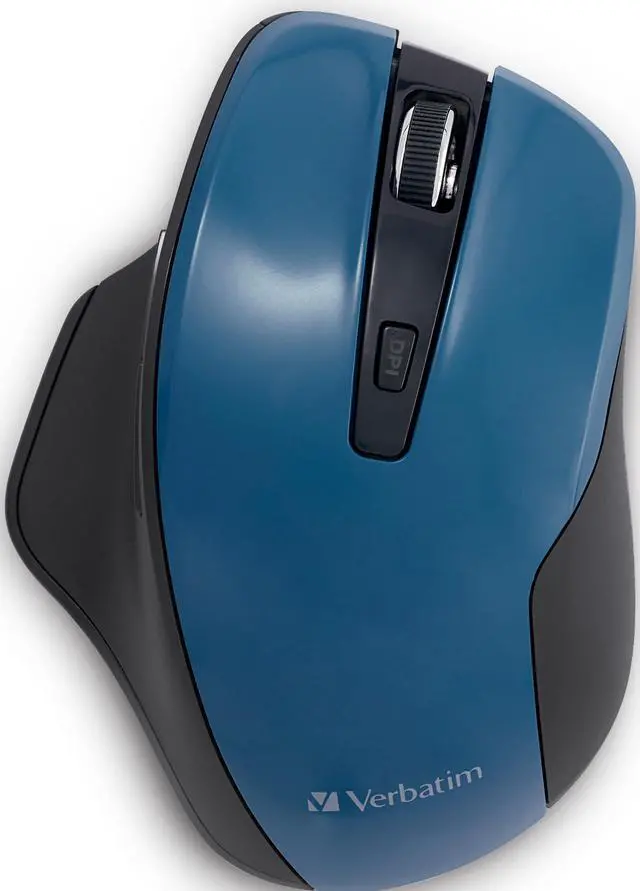 Alt view image 4 of 20 - Verbatim Silent Ergonomic Wireless Blue LED Mouse Dark Teal 70244