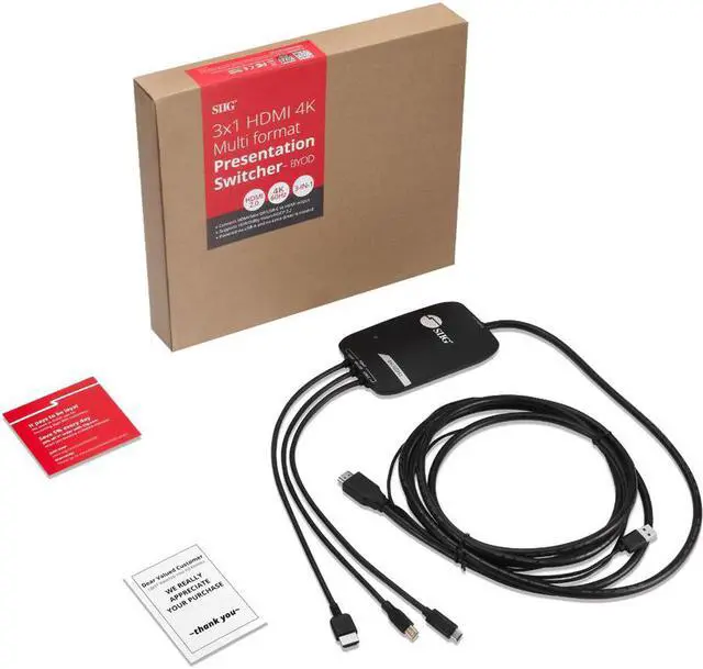 Alt view image 4 of 20 - Siig 3X1 Hdmi 4K Multi Format Presentation Switcher - Byod