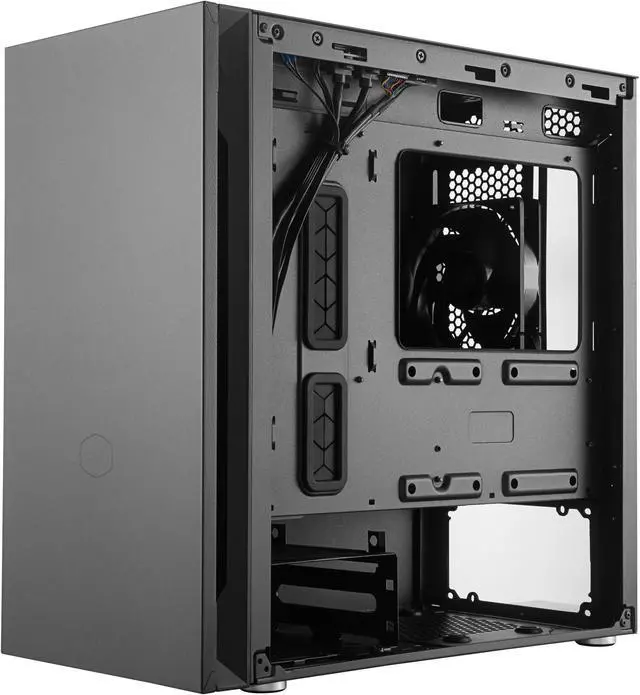 Alt view image 3 of 20 - cooler master silencio s400 matx tower w/sounddampening material, sounddampened steel side panel, reversible front panel, sd card reader, and 2x 120mm pwm silencio fp fans