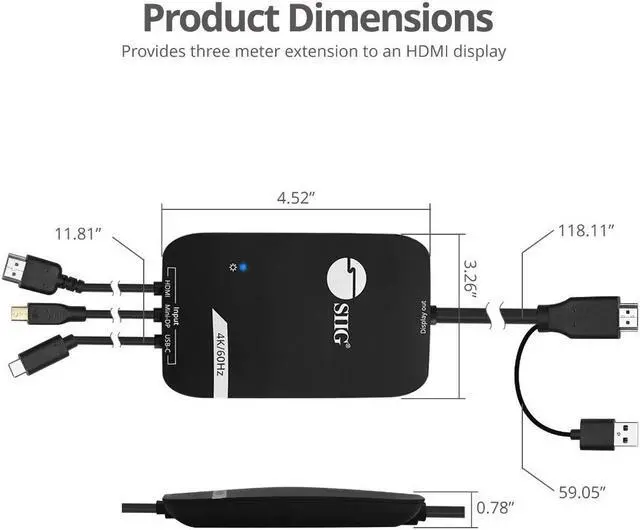 Alt view image 6 of 20 - Siig 3X1 Hdmi 4K Multi Format Presentation Switcher - Byod