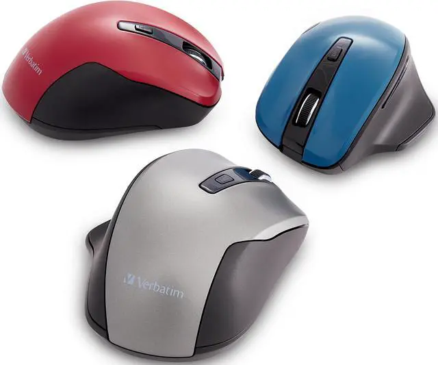 Alt view image 5 of 20 - Verbatim Silent Ergonomic Wireless Blue Led Mouse - Graphite