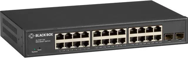 Main image of Black Box Gigabit Ethernet Managed Switch - (24) RJ-45 (2) SFP