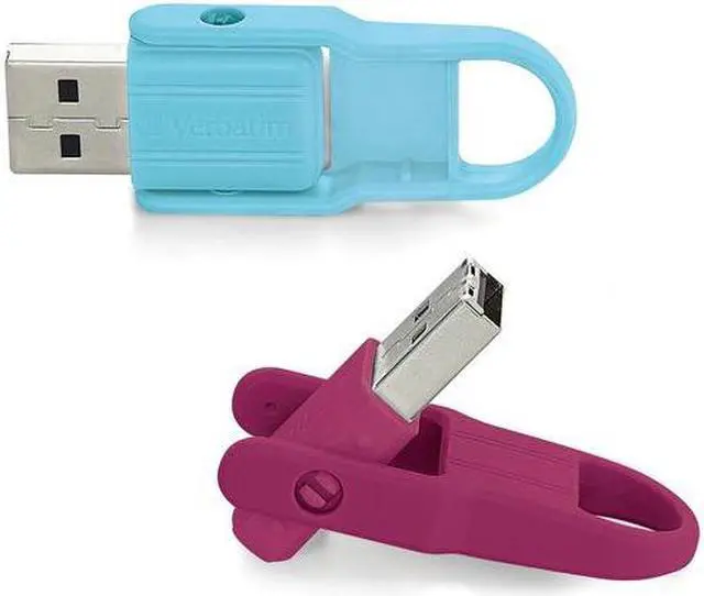 Alt view image 2 of 20 - Verbatim 16Gb Store 'N' Click Usb Flash Drive - 2Pk - Blue Yellow
