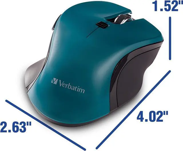 Alt view image 6 of 16 - Verbatim USB-C Wireless Blue LED Mouse Teal 70247