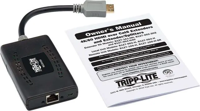 Alt view image 3 of 15 - Tripp Lite B127P-100-H-SR HDMI over Cat6 Passive Remote Receiver B127P100HSR