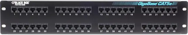 Alt view image 5 of 11 - Black Box GigaBase CAT5e Patch Panel - 2U, Unshielded, 48-Port