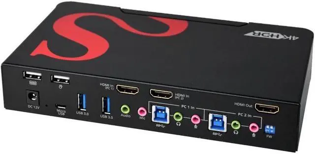 Alt view image 6 of 15 - SIIG 2-Port HDMI 2.0 4K HDR Smart Console KVM Switch with USB 3.0 Multimedia Ports