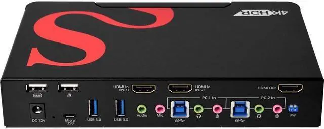 Alt view image 3 of 15 - SIIG 2-Port HDMI 2.0 4K HDR Smart Console KVM Switch with USB 3.0 Multimedia Ports