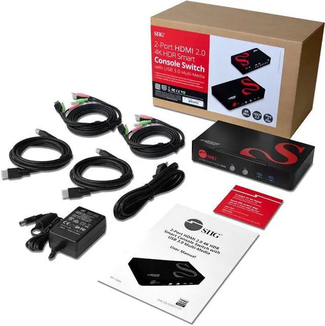 Alt view image 5 of 15 - SIIG 2-Port HDMI 2.0 4K HDR Smart Console KVM Switch with USB 3.0 Multimedia Ports
