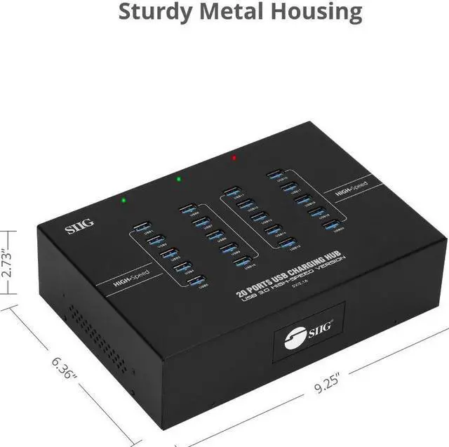Alt view image 2 of 12 - Siig 20-Port Industrial Usb 3.0 Hub With Charging