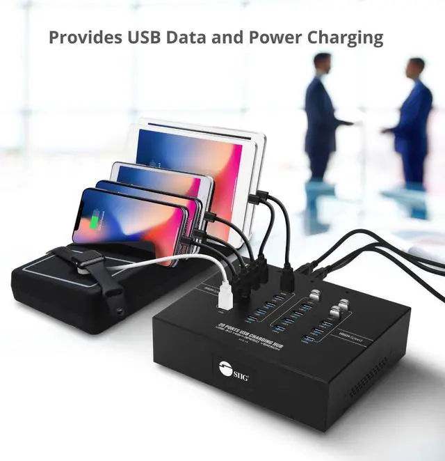 Alt view image 6 of 12 - Siig 20-Port Industrial Usb 3.0 Hub With Charging