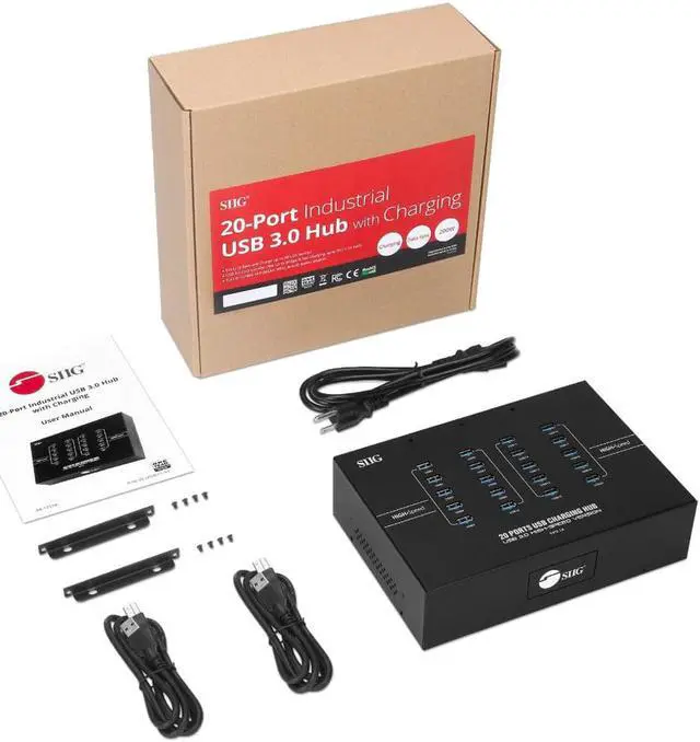 Alt view image 5 of 12 - Siig 20-Port Industrial Usb 3.0 Hub With Charging