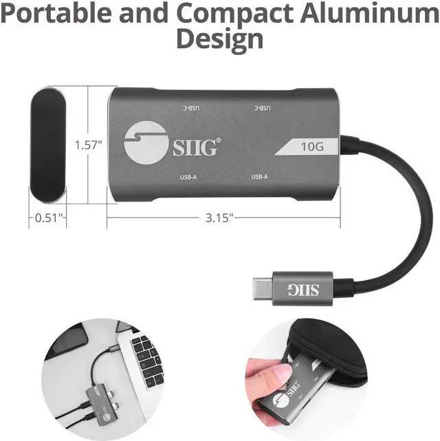 Alt view image 6 of 14 - Siig 4-Port Usb 3.1 Gen 2 10G Hub - 2A2c