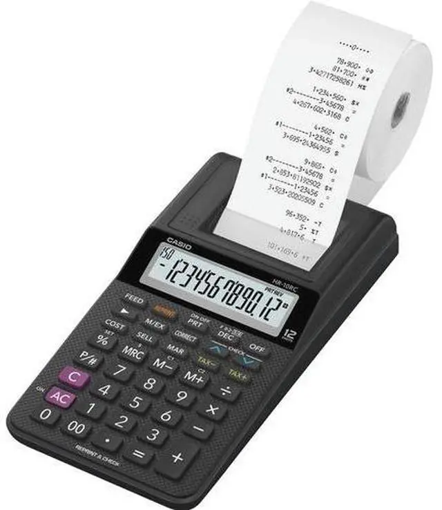 Alt view image 8 of 17 - Casio HR-10RC 12-Digit Printing Calculator Black 24396585