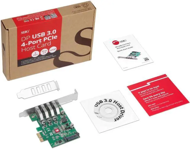 Alt view image 5 of 10 - Siig Dp Usb 3.0 4-Port Pcie Host Card