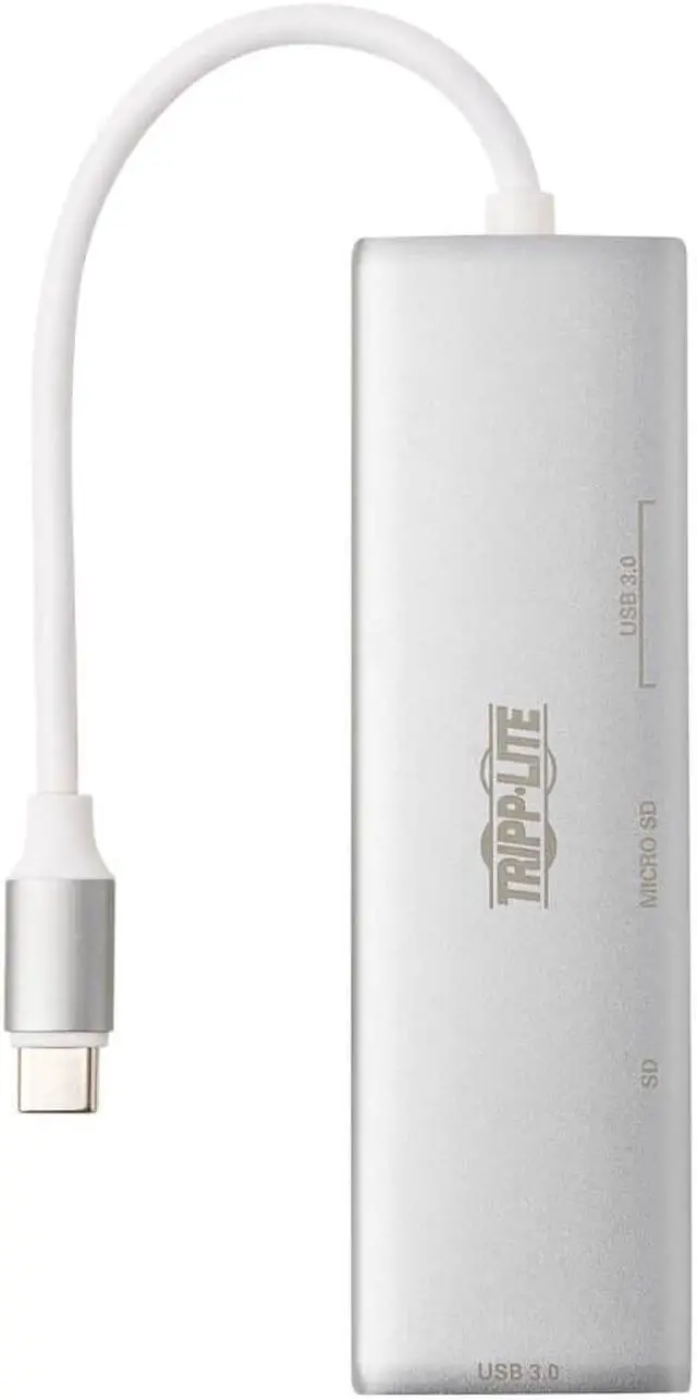 Alt view image 3 of 19 - Tripp Lite USB C Multiport Adapter 2x USB-A 1x USB-C Card Reader U4600022AMC1