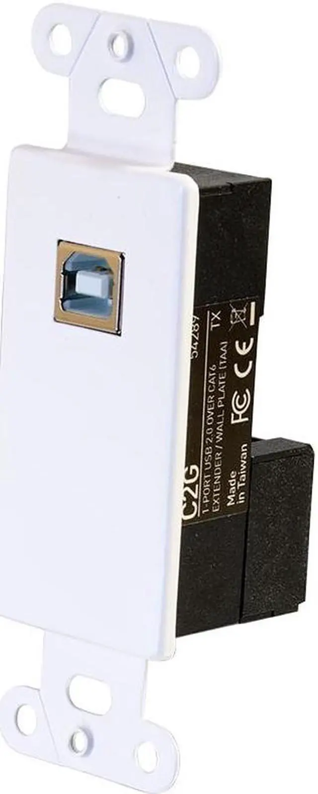 Alt view image 7 of 10 - C2g Usb 2.0 Cat6 Extender 150Ft Decorator Wall Plate Transceiver To Box Receiver-Taa