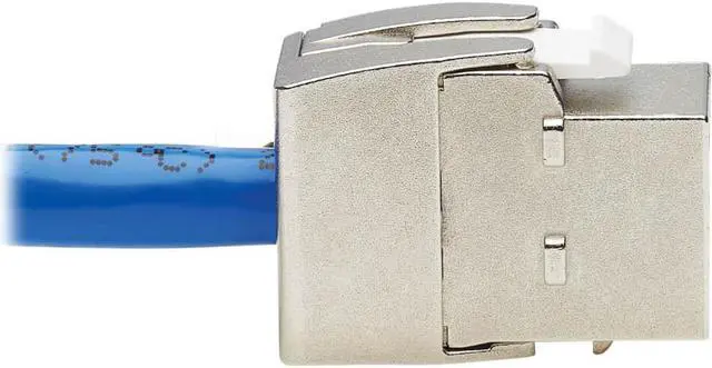 Alt view image 6 of 8 - Tripp Lite Cat6a Keystone Jack Cable Assembly Rj45 M/F 18 In. Blue