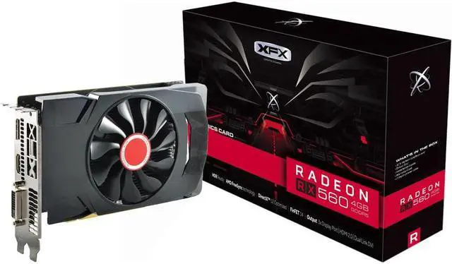 Alt view image 5 of 10 - XFX RX-560D4SFG5 Radeon RX 560 4GB GDDR5 - 1196 MHz Core - 14 CU - Dual Slot Space Required Graphic Card