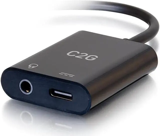 Alt view image 2 of 10 - C2g Usb C To Aux (3.5Mm) And Usb C Adapter For Audio And Power