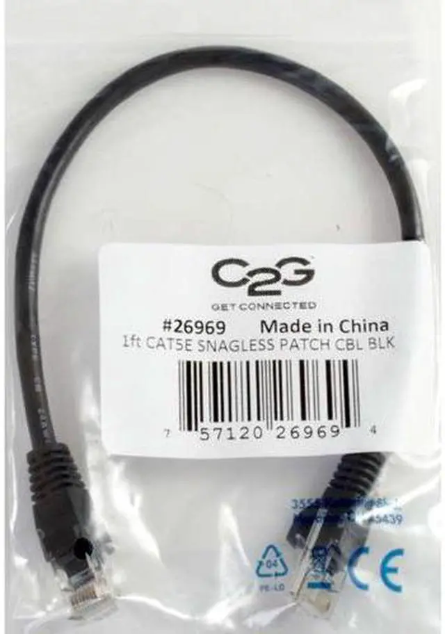 Alt view image 2 of 7 - C2G 00408 Cat5e Cable - Snagless Unshielded Ethernet Network Patch Cable, Black (30 Feet, 9.14 Meters)