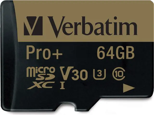 Alt view image 14 of 20 - Verbatim Memory Card microSDXC w/Adapter 64GB BK/GD 44034