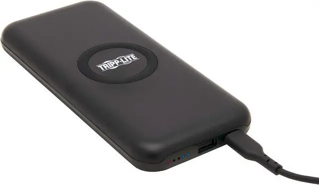 Main image of Tripp Lite UPB-10K0-1U1CQ Power Bank - For USB Device, Smartphone, iPhone, Mobile Device - Lithium Ion (Li-Ion) - 10000 mAh - 3 A - 5 V DC Output - 5 V DC, 9 V DC Input - 2 x - Black