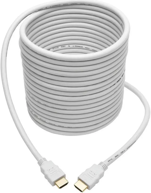 Alt view image 6 of 16 - Tripp Lite High-Speed HDMI Cable with Digital Video and Audio, HD 1080p (M/M), White, 25 ft. (P568-025-WH)