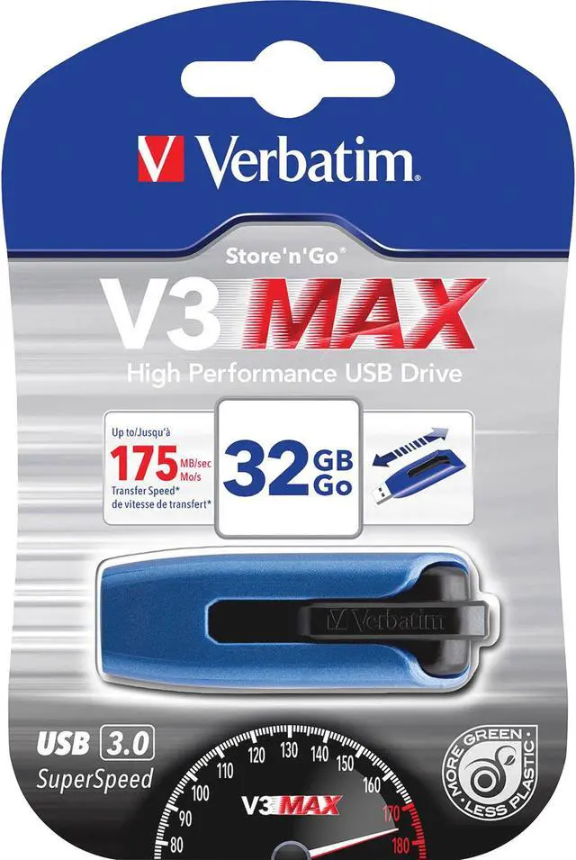 Alt view image 3 of 6 - Verbatim Store 'n' Go 32 GB USB 3.0 Flash Drive - Blue